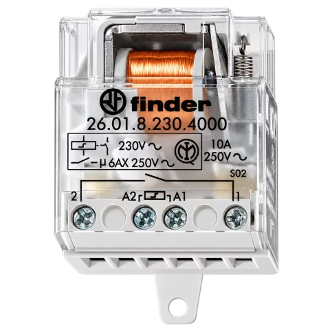 Finder kompakt impulzusrelé 1(NO) záró érintkező 10A 230V Léptető relé 26.01.8.230.4000