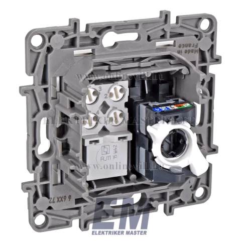 Legrand Niloé RJ45 Cat6 UTP + RJ11 telefon aljzat fehér 664772