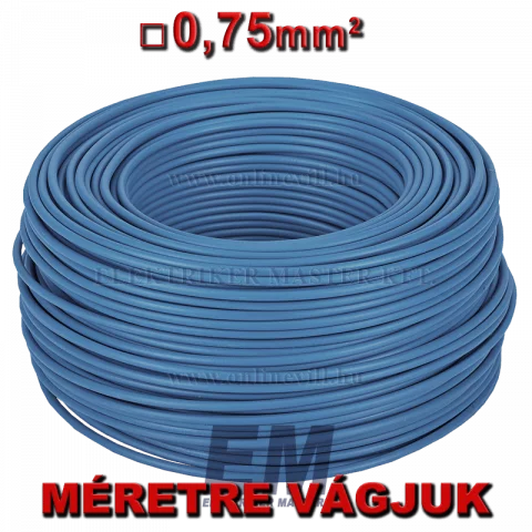 MCU 0,75 vezeték (H05V-U) tömör réz kábel elektromos villanyvezeték kék (200m)