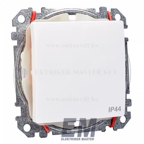 Schneider SEDNA Design kapcsoló 107 kereszt villanykapcsoló IP44 rugós bekötés fehér SDD211107