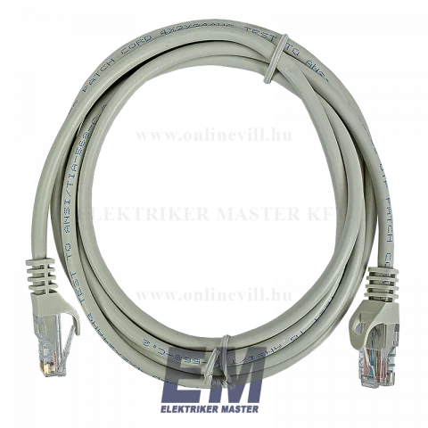 Schrack patch kábel Cat.5e PVC szürke 2m H5ULG02K0G