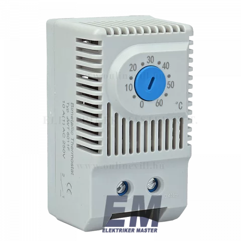 Termosztát ventilátorokhoz Elosztó szekrény termosztát 1 záró NO 10A 250V Tracon THMS-10