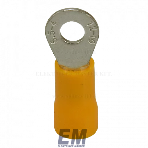 Szigetelt szemes saru 4-6mm2 M4-es furattal ónozott réz sárga GF-M4