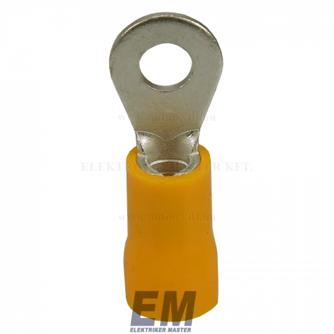 Szigetelt szemes saru 4-6mm2 M4-es furattal ónozott réz sárga GF-M4 Cellpack 811129