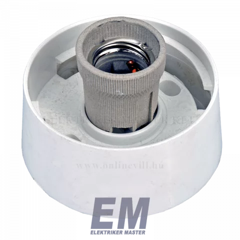 Műanyag alj E27 porcelán foglalattal egyenes 4258