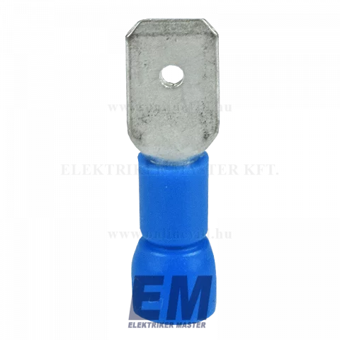 Szigetelt rátolható csúszó saru 6,3x0,8 2,5mm2 kék Tracon KCS6