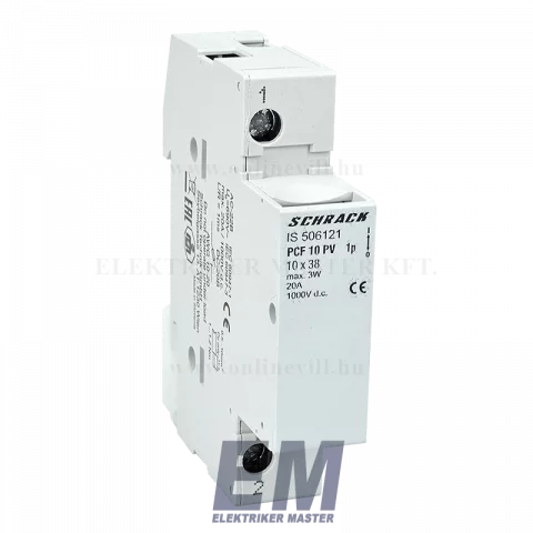 Biztosítós szakaszoló kapcsoló 10x38 hengeres biztosítékhoz 1 pólusú 20A 1000V DC Schrack IS506121