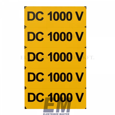 Matrica 60x20mm "DC 1000V" (5 db/ív)