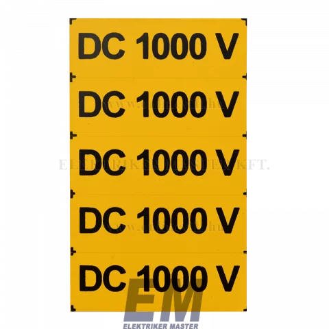 Matrica 60x20mm "DC 1000V"