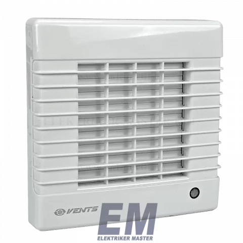 Elszívó Ventilátor 100 mm 18W Automata Zsalus Időzítős Siklócsapágyas Fehér Vents 100MAT