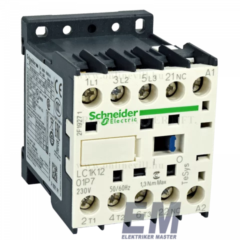 Schneider Mágneskapcsoló 12A 3 záró+1 nyitó 230V AC 50/60 Hz LC1K1201P7
