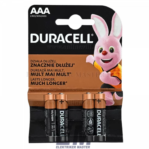Duracell mikro ceruza elem LR03/AAA 1,5V (4-es bliszter)