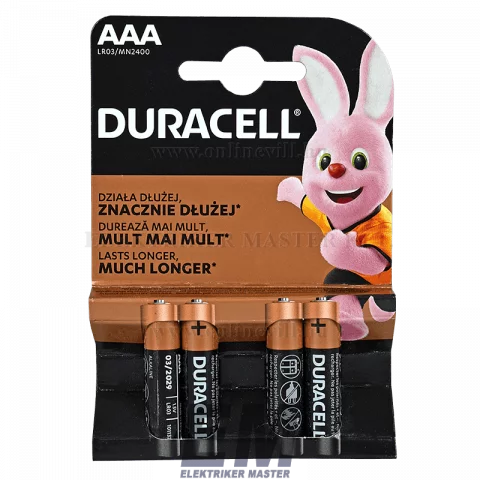 Duracell mikro ceruza elem LR03/AAA 1,5V MN2400 (4-es bliszter)