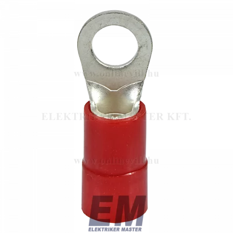 Szigetelt szemes saru 10mm2 M6-os furattal ónozott réz piros Haupa 260904