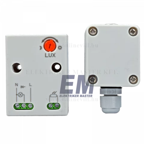 Alkonykapcsoló 1 záró 15A + külső jeladó szenzor IP44 Strühm ELF 03870