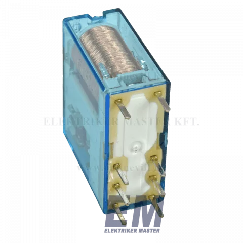 Finder Miniatűr dugaszolható ipari relé 2 váltóérintkezős 12V DC 8A 40.52.9.012