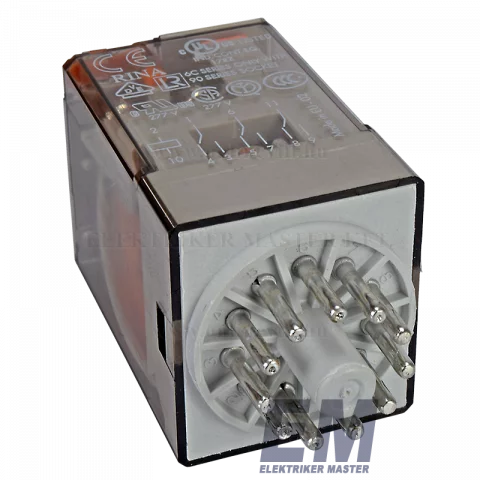 Finder Miniatűr dugaszolható ipari relé 3 váltó érintkezős 11 lábú 24V AC 10A 60.13.8.024.0040