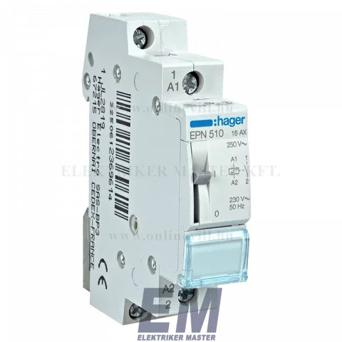 Impulzusrelé 1modul 16A 1 (NO) záró érintkező Hager EPE510 (Régi cikkszám : EPN510)
