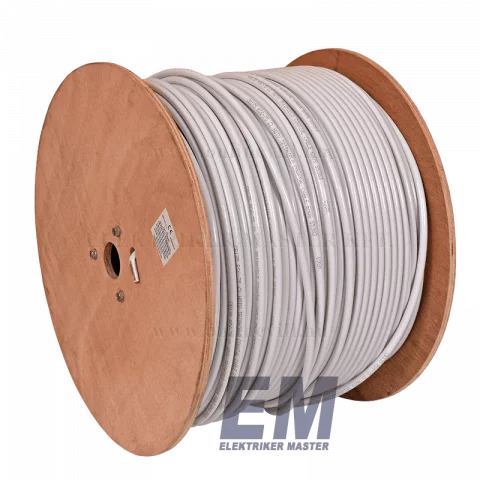 Koax kábel (RG6) 3x árnyékolt koaxiális vezeték fehér (500m)