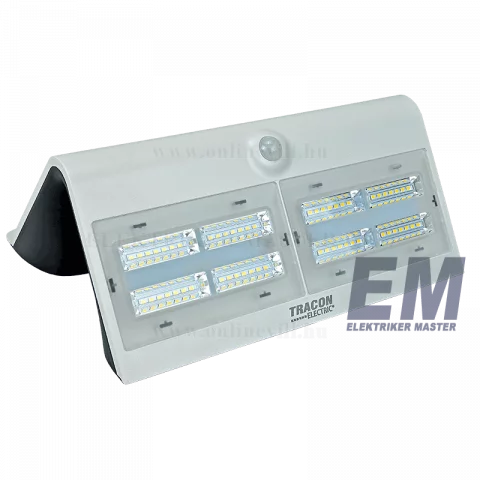 Napelemes LED lámpa kültéri oldalfali mozgásérzékelővel 7W 4000K IP65 4Ah LSLBW7W