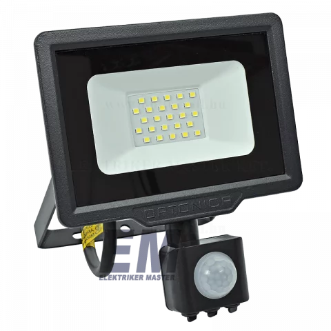 LED Reflektor Mozgásérzékelővel 20W 6000K Fekete Optonica SMD2 FL5944