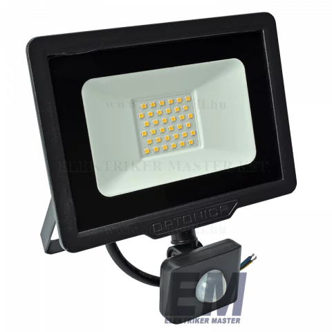 LED Reflektor Mozgásérzékelővel 30W 2700K Fekete Optonica SMD2 FL5949