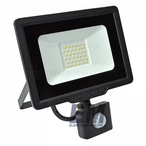 LED Reflektor Mozgásérzékelővel 30W 6000K Fekete Optonica SMD2 FL5947