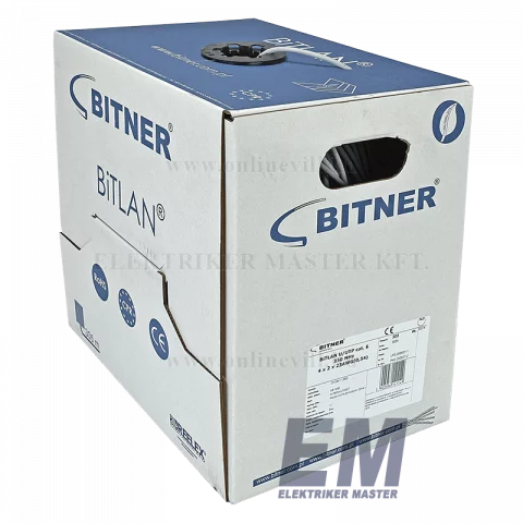 UTP internet lan kábel Cat6 (U/UTP 350MHz) 4x2x0,5 tömör réz vezeték BITNER