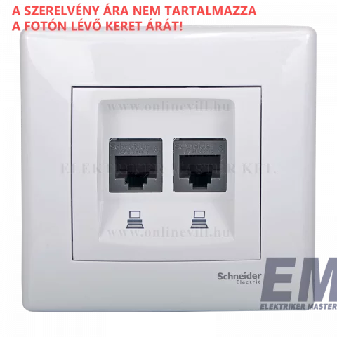 KIFUTÓ_Schneider SEDNA RJ45 x2 Cat6 UTP dupla aljzat fehér SDN4800121