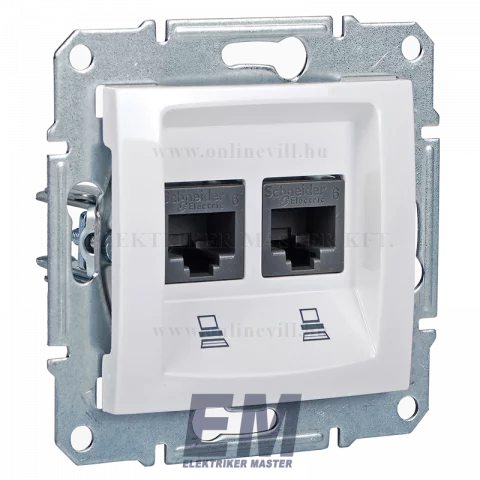 KIFUTÓ_Schneider SEDNA RJ45 x2 Cat6 UTP dupla aljzat fehér SDN4800121