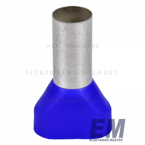 Érvéghüvely iker 2x16 mm2/16mm szigetelt kék (50db/cs) 2x16/29 Weidmüller 9037590000