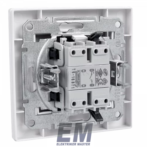 Schneider ASFORA Kapcsoló 101 egypólusú villanykapcsoló rugós bekötés kerettel fehér EPH0100121