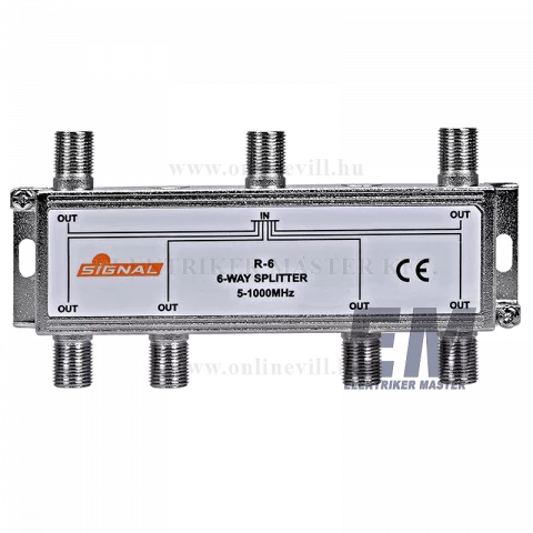 Antenna TV koax kábel elosztó splitter 6 utas Signal R-6