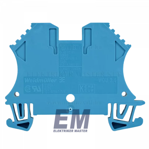 Sorkapocs 2,5 kék sínre szerelhető Weidmüller WDU 2,5 BL (1020080000)