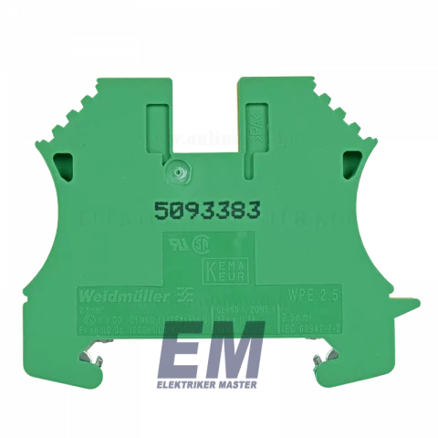 Sorkapocs 2,5 zöld/sárga sínre szerelhető Weidmüller WPE 2,5 (1010000000)
