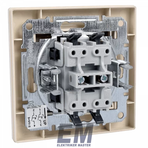 Schneider ASFORA Kapcsoló 106+6 dupla alternatív váltó villanykapcsoló kerettel bézs EPH0600123
