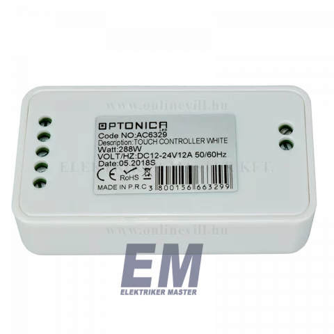 Led Szalag Vezérlő RGBW 288W 12-24V Érintőgombos távirányítóval Fehér Optonica AC6329