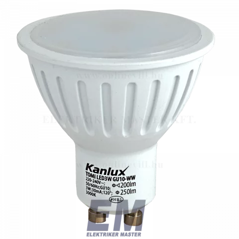 GU10 LED Spot Izzó 3W 3000K meleg fehér Kanlux