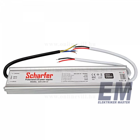 Led Szalag Tápegység 150W IP67 Vízálló 12V DC Scharfer